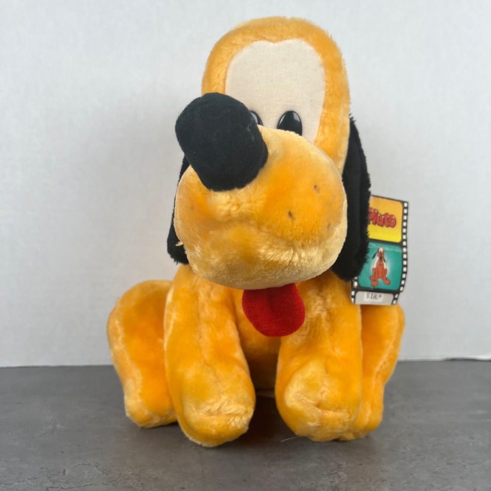 New with Tag Vintage 80s Disneyland Pluto Plush 10 Inch‎ Soft Toy